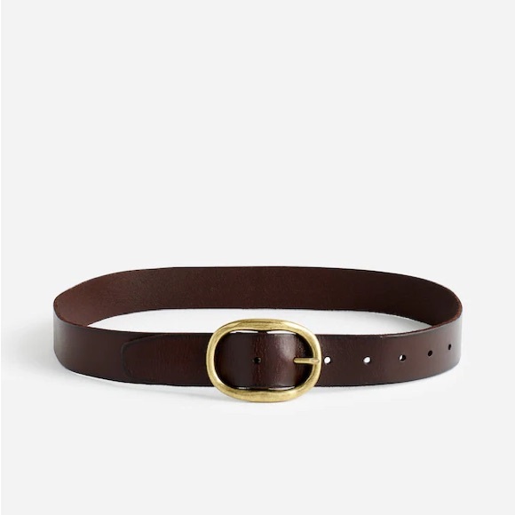 Madewell Accessories - Madewell Oval Buckle Belt Brown Leather